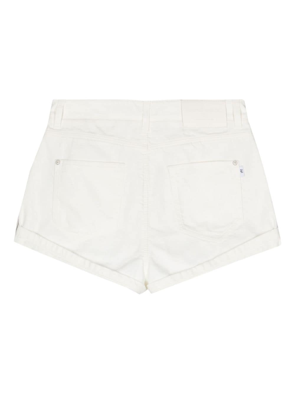 Shop Ermanno Scervino Crystal-embellished Denim Shorts In White