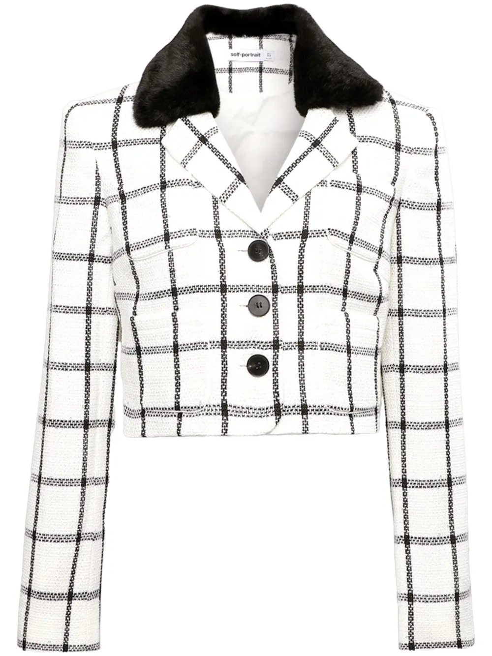Self-Portrait checked jacket | Neutrals | Image 1