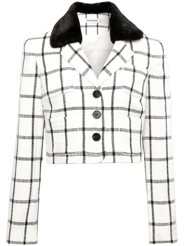 ジャケット SELF PORTRAIT WOOL BLEND CHECKED JACKET Self-Portrait Checked wool blend jacket | The Fashion Square