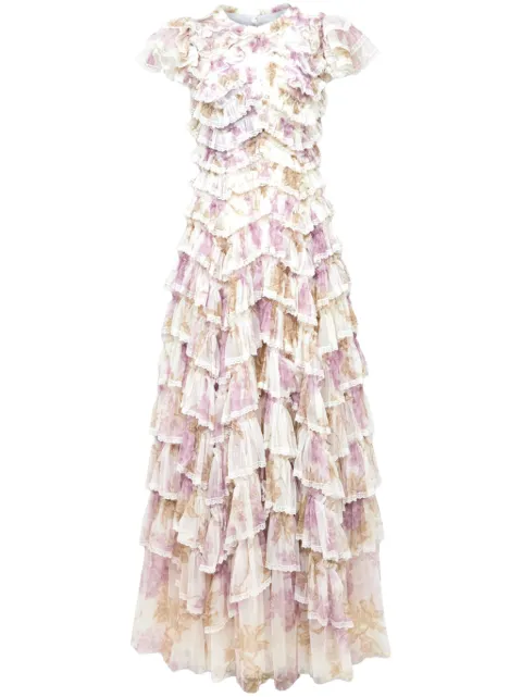 Needle & Thread floral-print ruffled dress