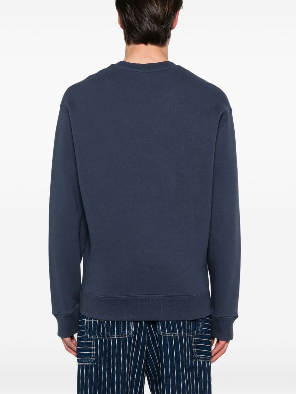 Shop Maison Kitsuné Fox-motif Cotton Sweatshirt In Blue