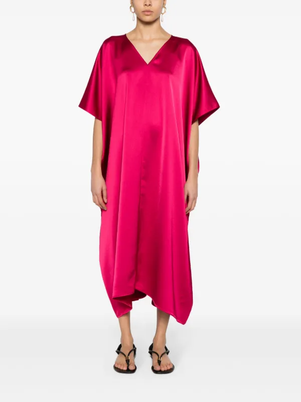 Blanca Vita Satin Shift Midi Dress Red FARFETCH UK