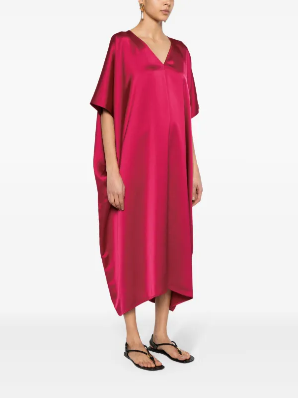strapless open back dress Princess Polly Women's Radioactive Bias Cut Satin Maxi Dress - Red