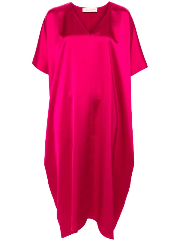 strapless open back dress Lebby Mini Dress in Satin Red