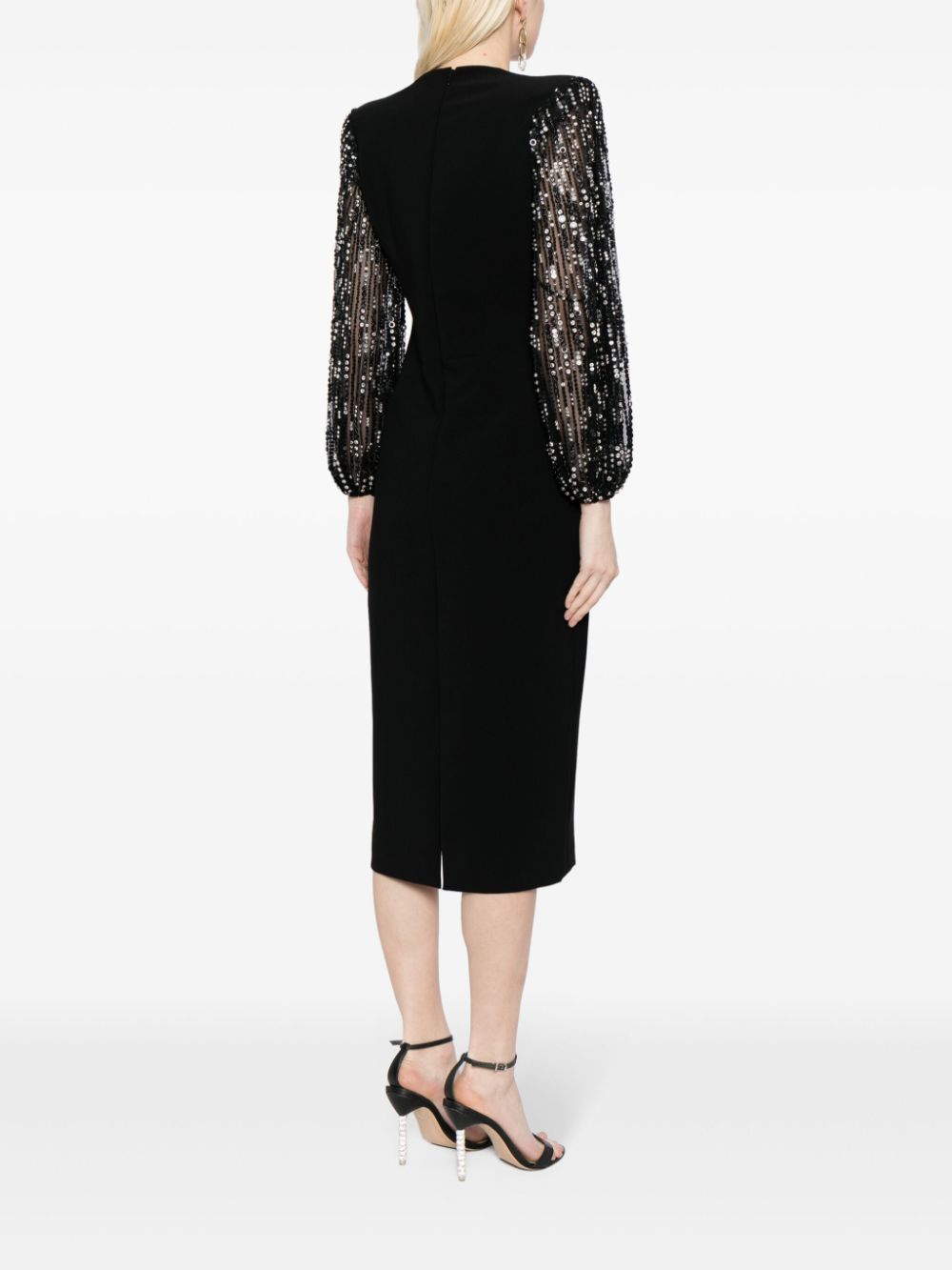 Jenny Packham Midi-jurk met pailletten Zwart