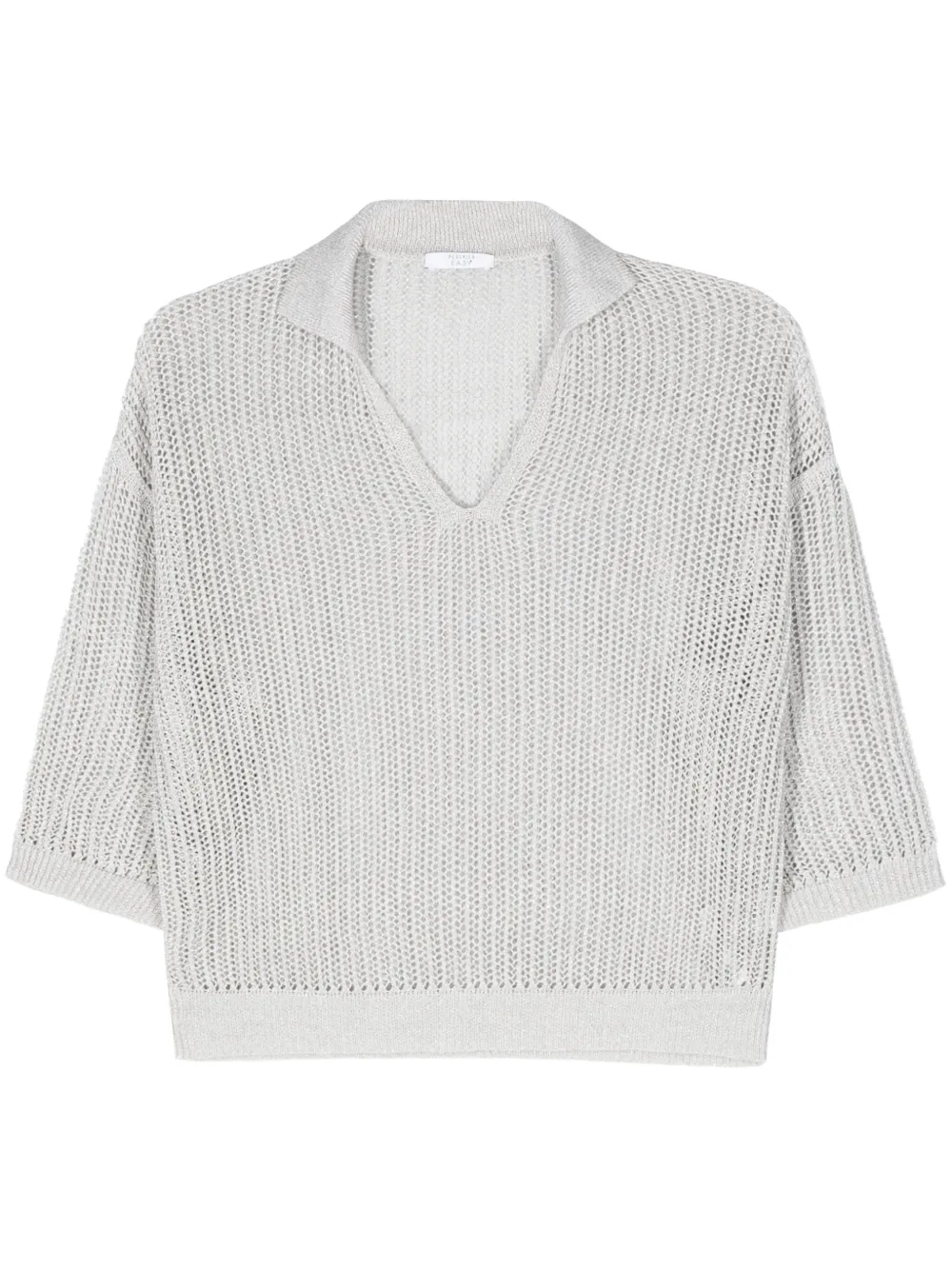 Peserico Metallic-threading Knitted Top In Silver
