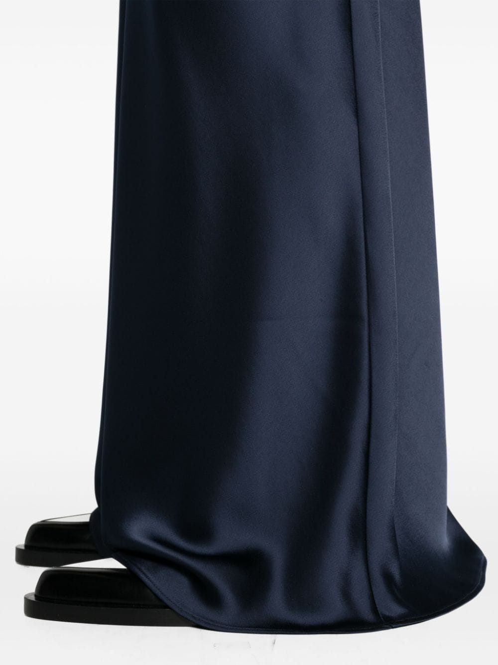 Shop Blanca Vita Satin Maxi Skirt In Blue