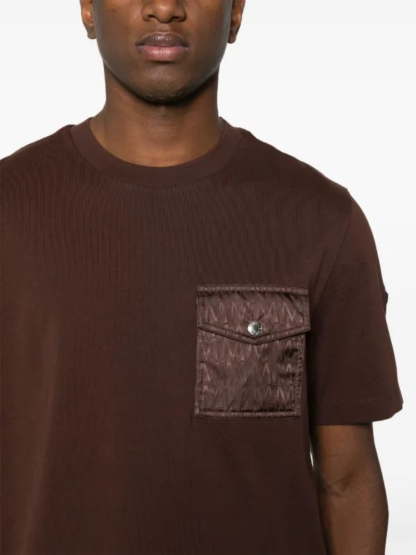 Moncler logo-patch Cotton T-shirt | Brown | FARFETCH ID