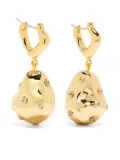 Vann Jewelry Pierced Pearl drop earrings - Gold