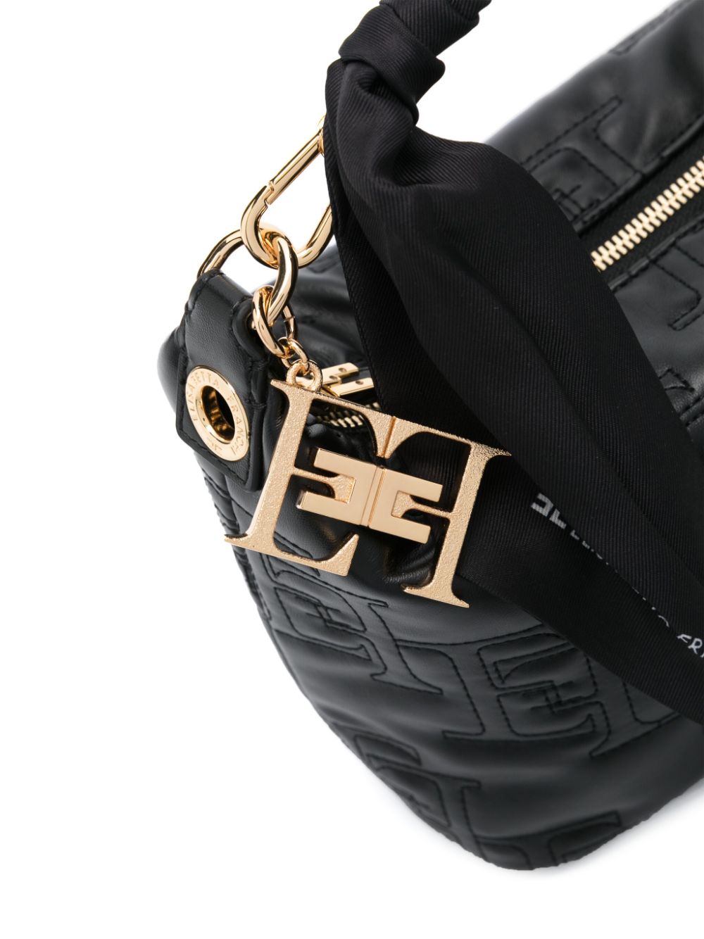 Shop Elisabetta Franchi Logo-quilt Tote Bag In Black