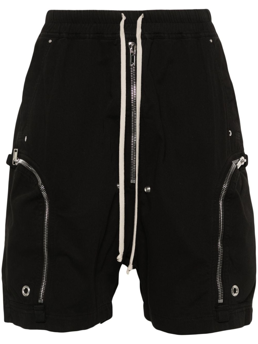 Shop Rick Owens Drkshdw Bauhaus Cotton Bermuda Shorts In Black