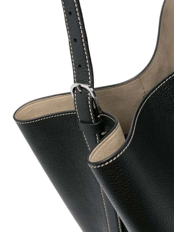 TOTEME Belted Tote Bag | Black | FARFETCH JO