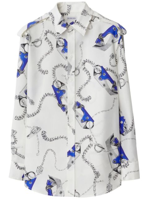 Burberry Knight Hardware-print silk shirt Women