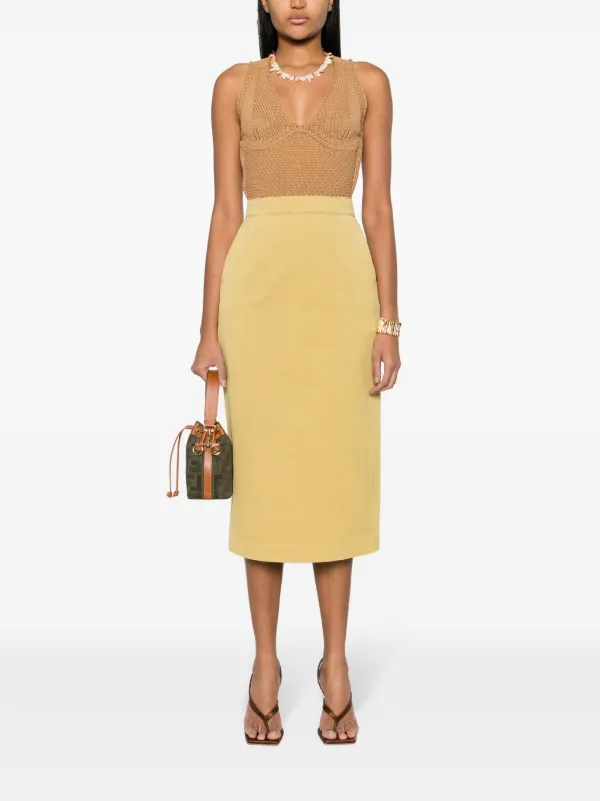 スカート Max Mara 'Denver' skirt Max Mara Denver Midi Twill Skirt | Yellow | FARFETCH