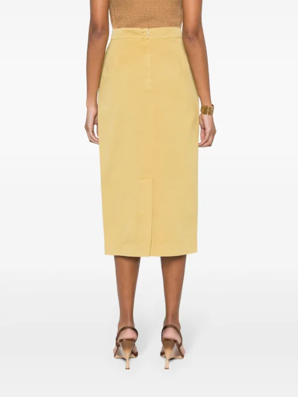 Max Mara Denver Midi Twill Skirt | Yellow | FARFETCH