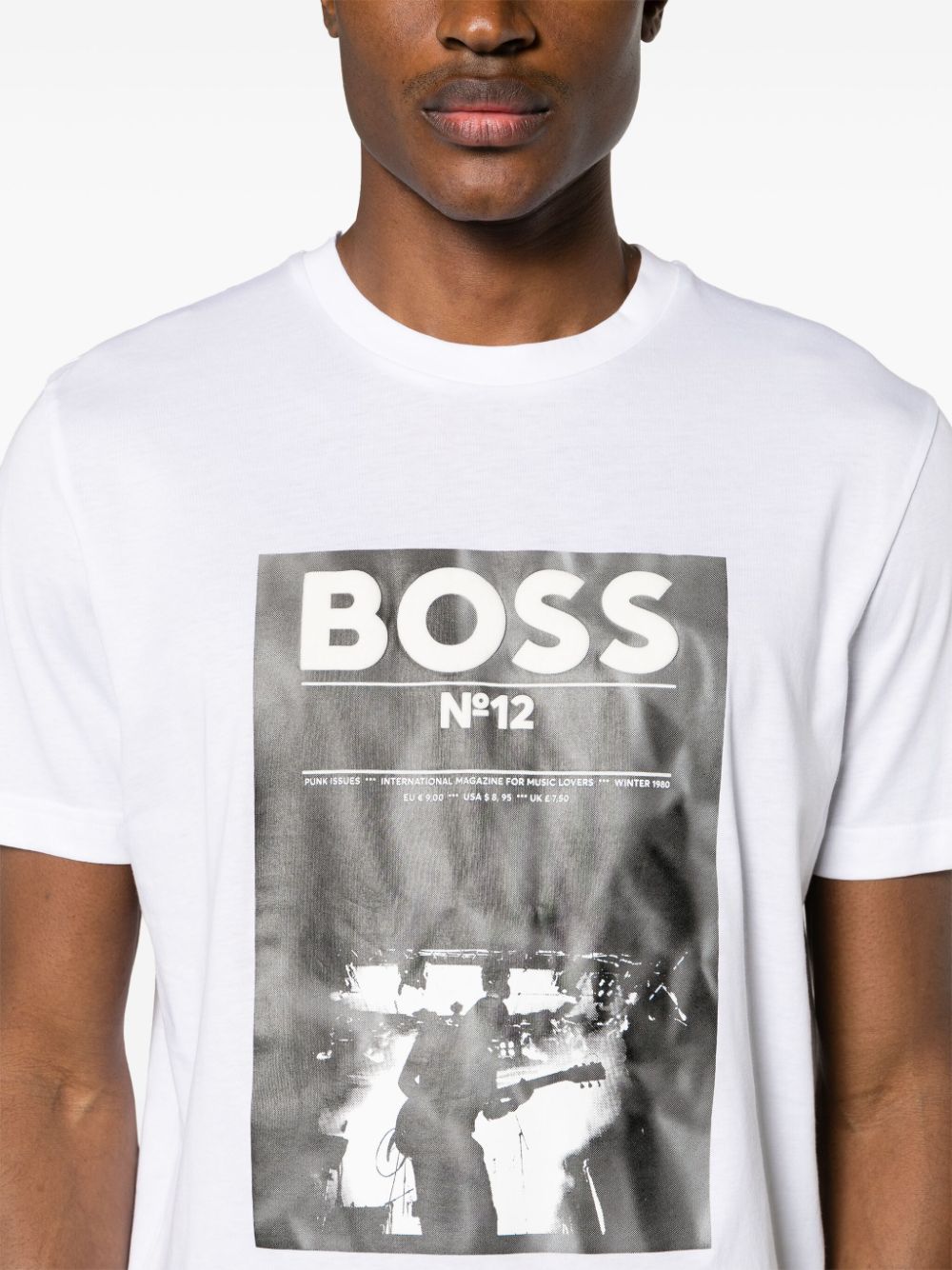 Shop Hugo Boss Ticket Cotton T-shirt In White