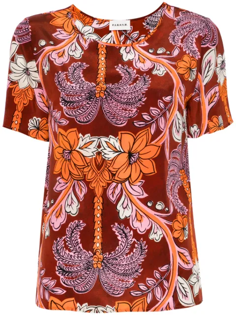 P.A.R.O.S.H. blusa de seda con estampado floral