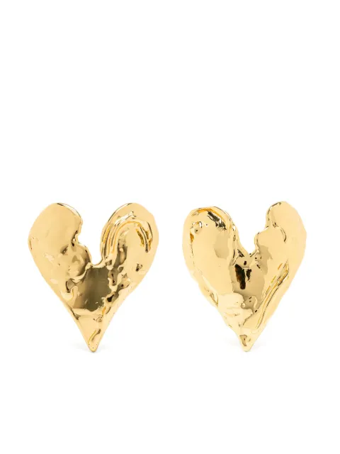 Vann Jewelry أقراط مرصعة بنقش قلب