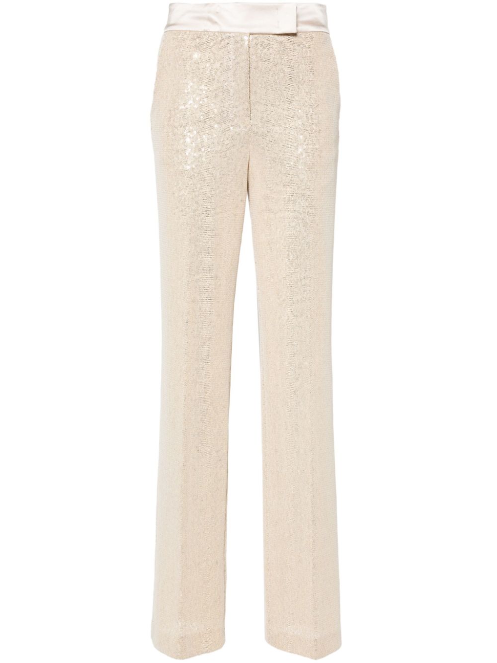 Shop Peserico Sequin-design Trousers In Gold