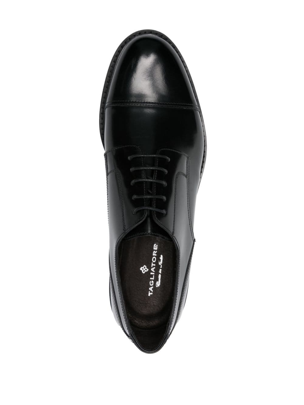 Shop Tagliatore Leather Derby Shoes In Black