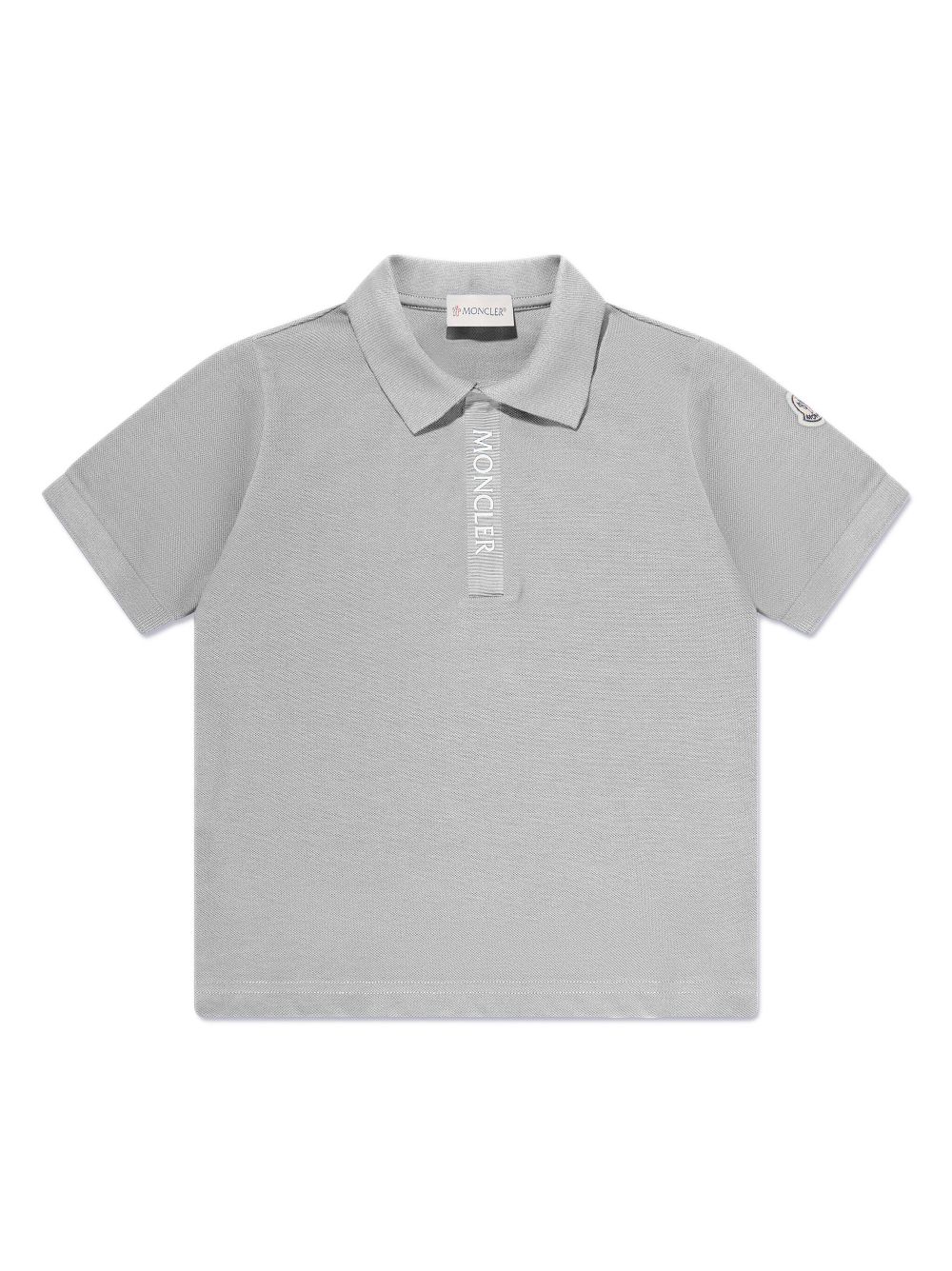 Moncler Enfant logo-patch cotton polo shirt - Grey