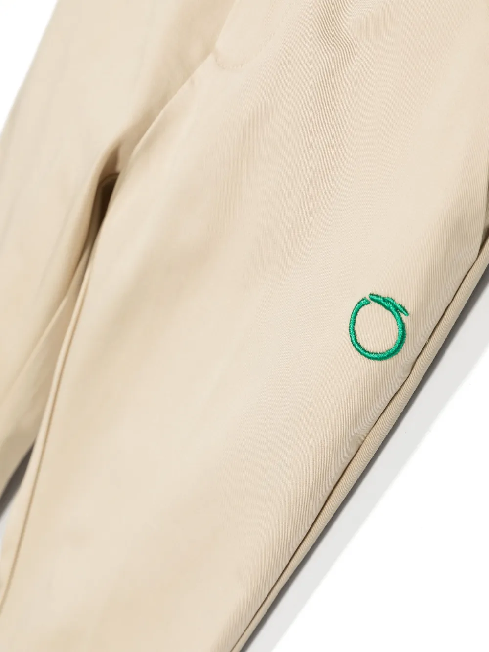 Shop Trussardi Junior Logo-embroidered Tapered Trousers In Neutrals