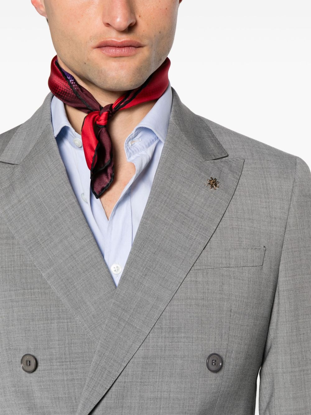 Shop Manuel Ritz Double-breasted Wool Suit In Grey