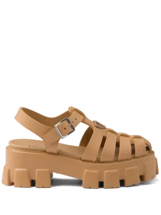 Prada モノリス プラットフォーム サンダル | ニュートラル | FARFETCH JP