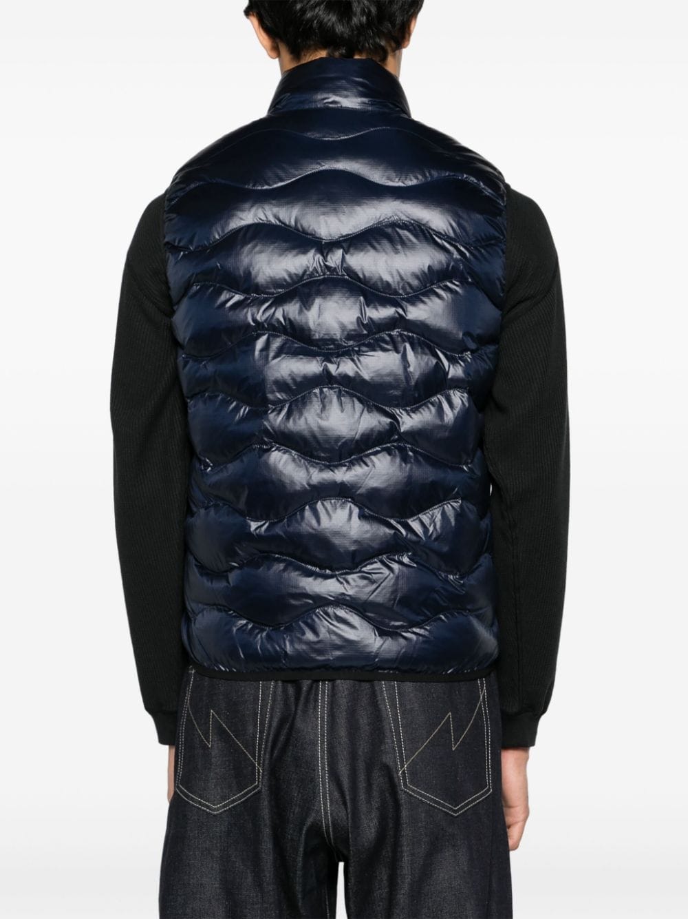 Shop Blauer King Wave-quilted Gilet In Blue