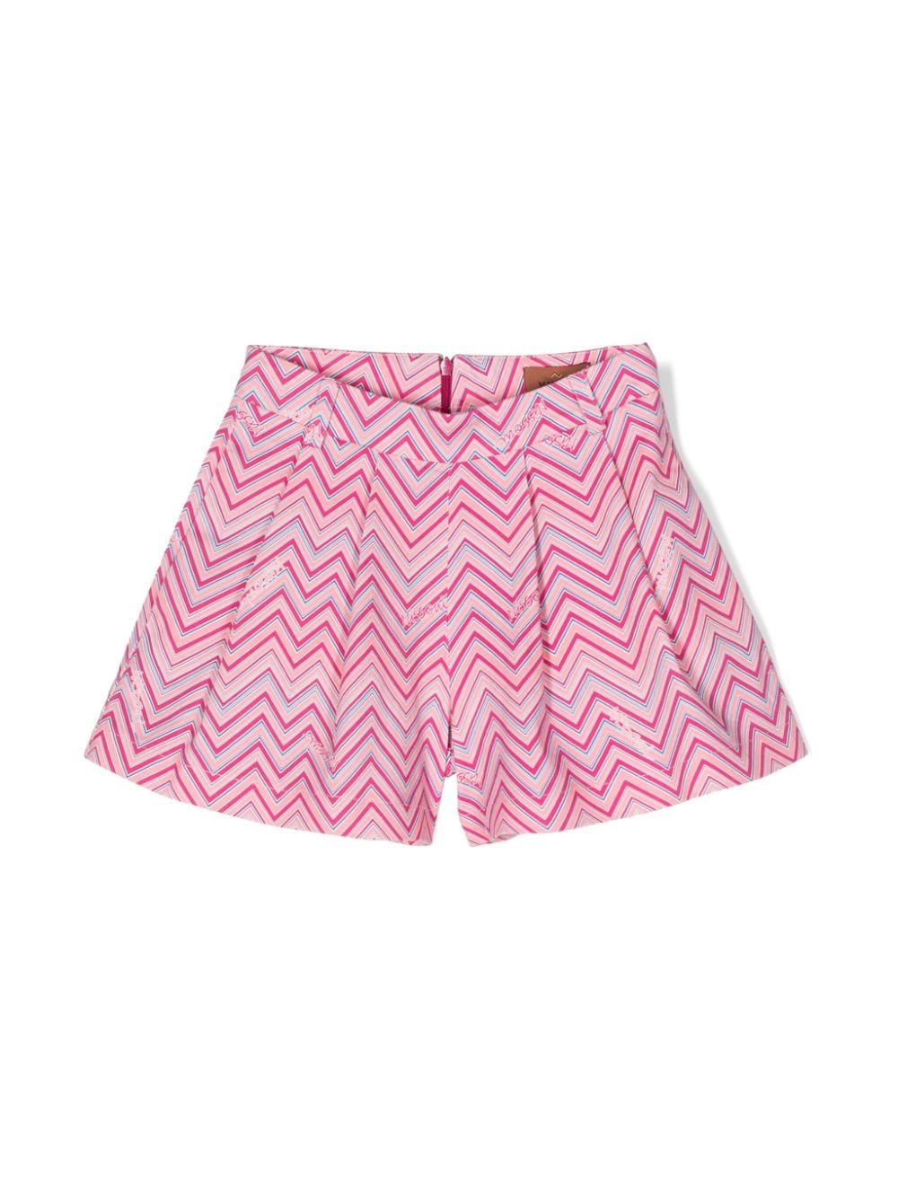 Missoni Kids' Zigzag Pleated Shorts In Pink