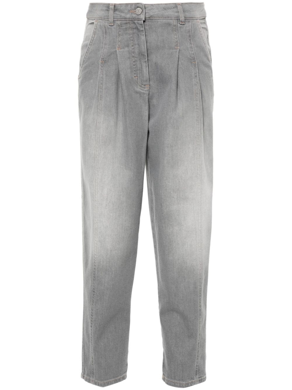 Peserico Tapered-leg Jeans In Grey