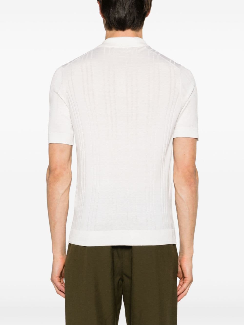 Shop Tagliatore Pavel Silk Polo Shirt In White