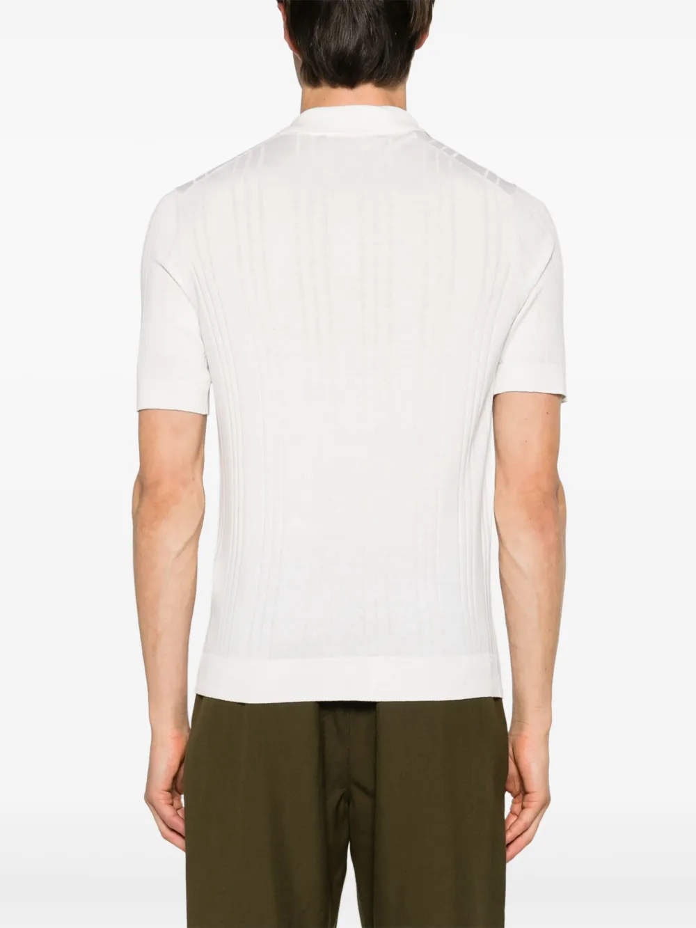 Tagliatore Zijden poloshirt Wit