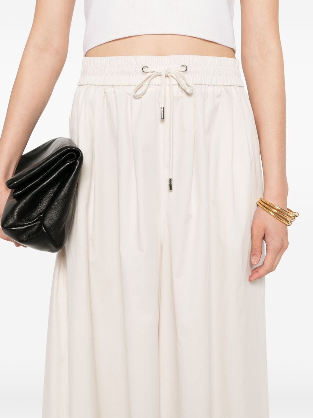 Shop Peserico Wide-leg Cropped Trousers In Neutrals