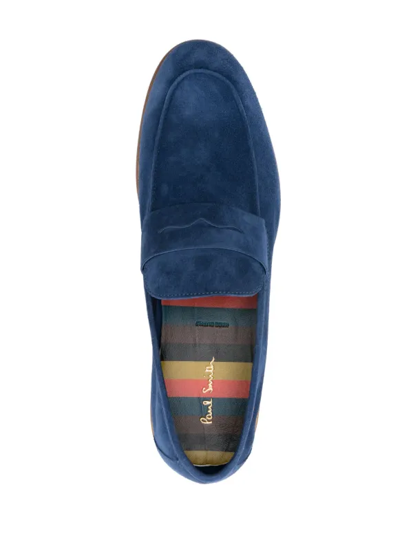 Paul Smith penny-slot Suede Loafers Blue FARFETCH TR