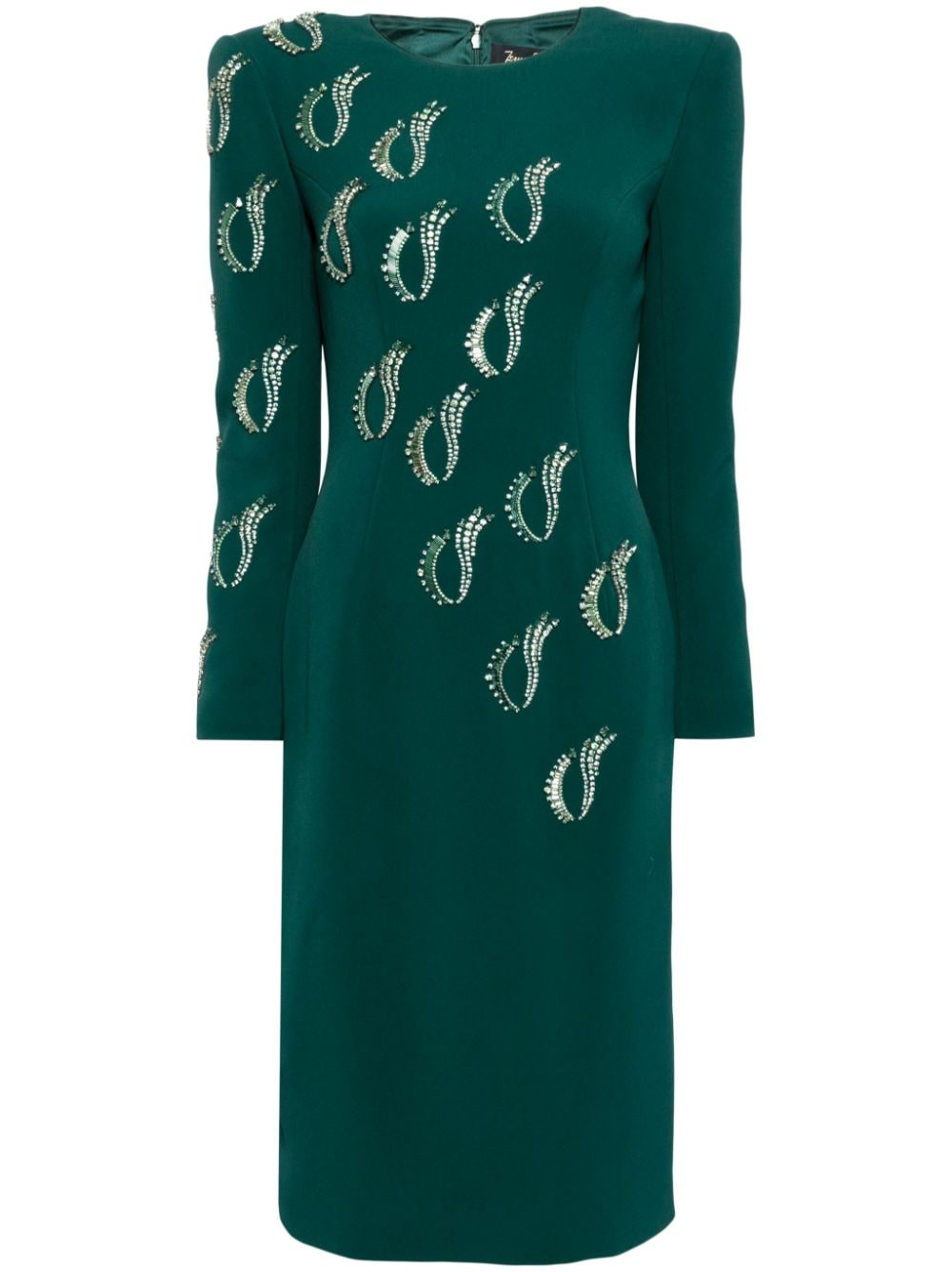 Jenny Packham Jealous Crepe Midi Dress In Green