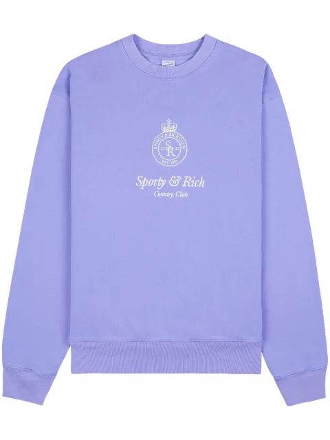 Sporty & Rich Crown-embroidered cotton sweatshirt