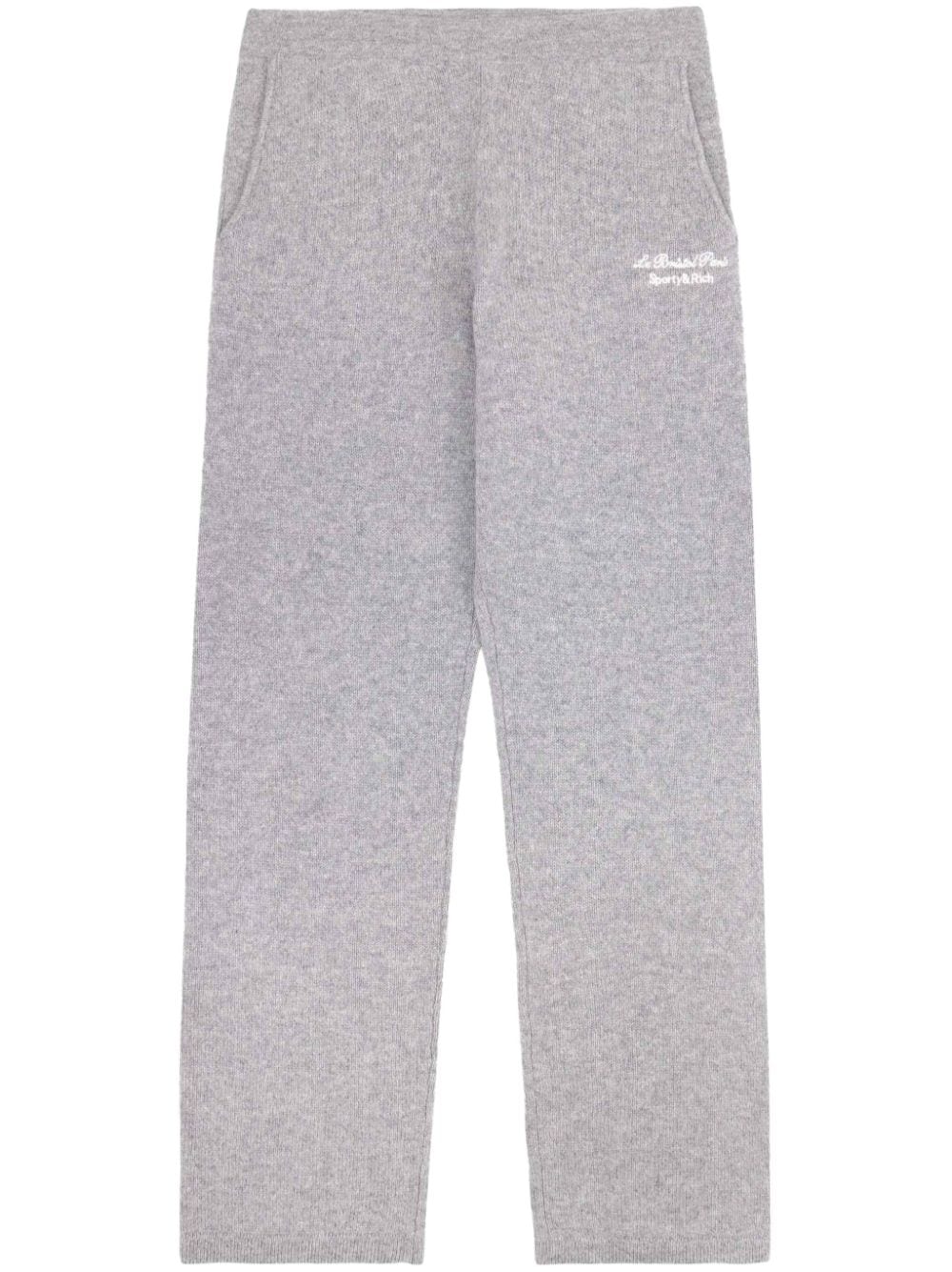 Sporty And Rich Faubourg Cashmere Track Pants In Gray