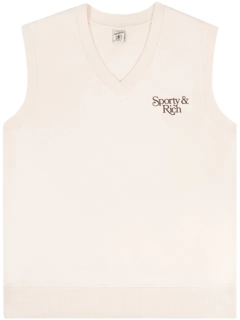 Sporty & Rich Bardot logo-print cotton vest