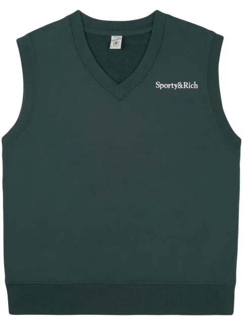 Sporty & Rich Serif Logo cotton vest