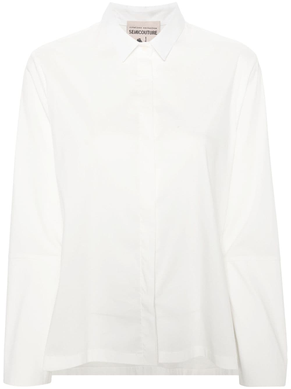 Semicouture Classic-collar Poplin Shirt In White