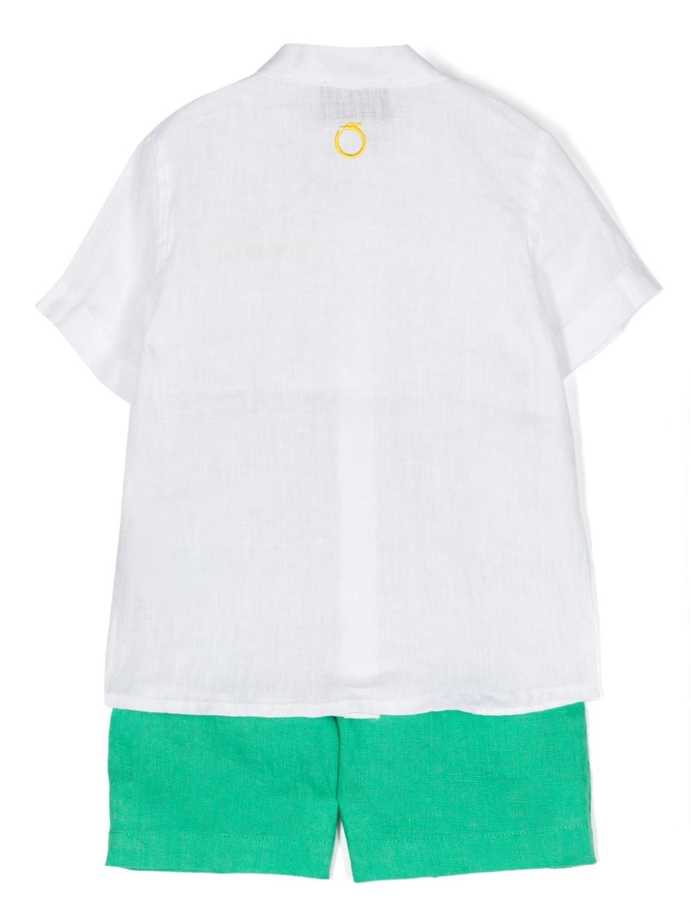 Shop Trussardi Junior Logo-embroidered Linen Shorts In White