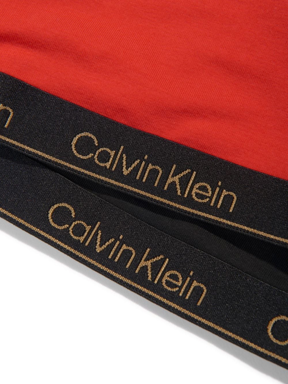 Shop Calvin Klein Logo Band Sports Bra (pack Of Two) In Red