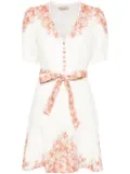 TWINSET floral-print linen mini dress - Neutrals