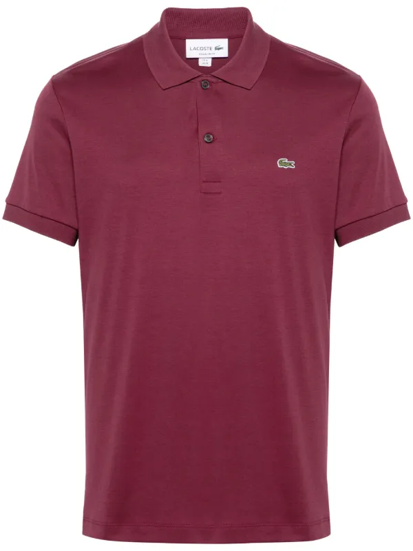 Lacoste logo-embroidered Cotton Polo Shirt Red FARFETCH JO