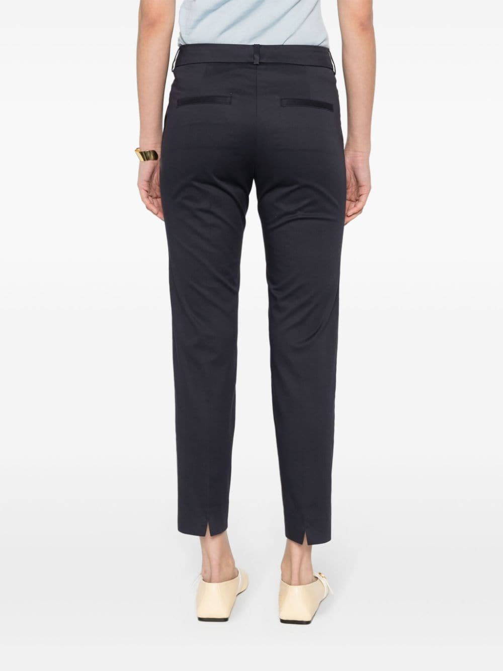 Shop Peserico Pressed-crease Trousers In Blue