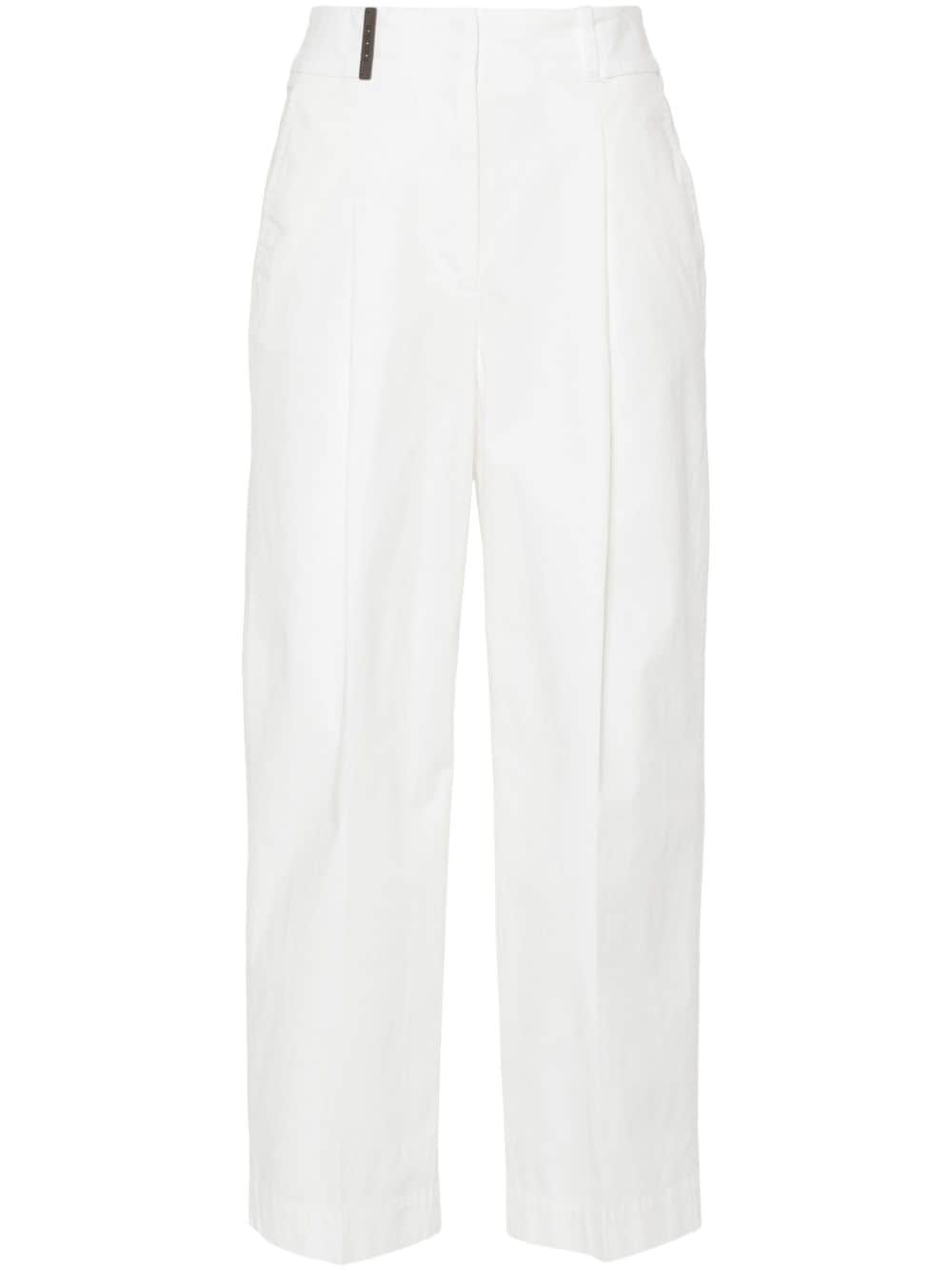 Peserico Cotton-blend Straight Trousers In White