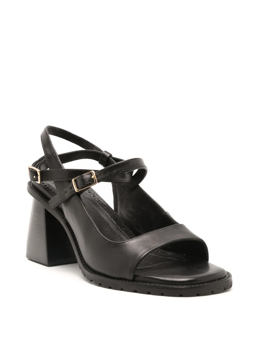Sarah Chofakian Vik 70mm leren slingback sandalen Zwart