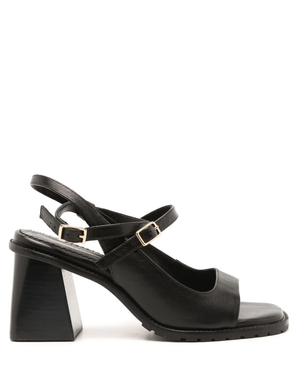 Sarah Chofakian Vik 70mm leren slingback sandalen Zwart