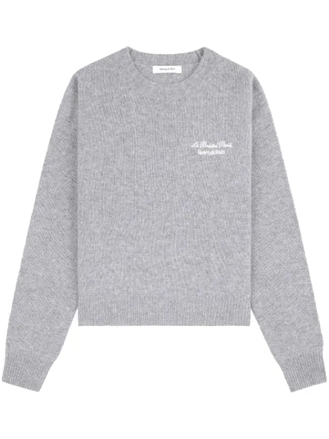 Sporty & Rich logo-embroidered cashmere jumper